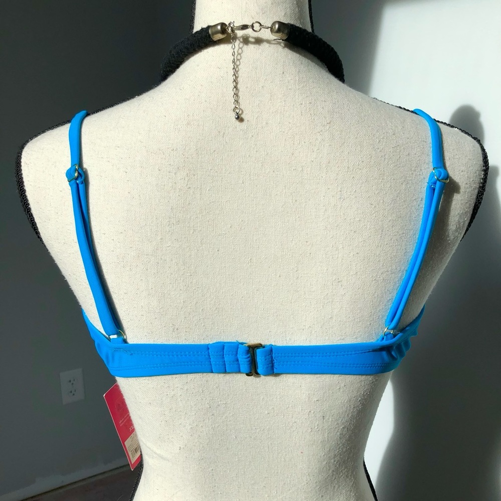 NEW Xhilaration Aztec Blue Beaded Padded Bikini Top Size XL - Picture 6 of 10